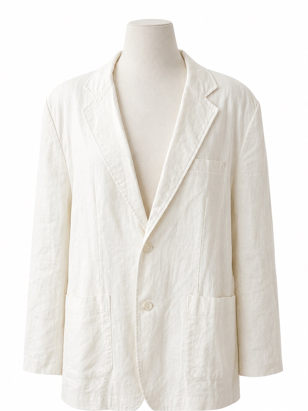 Andrew Fezza Men’s XL Ivory Linen Blend 2 Button Blazer